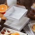 Caja de pastel de sándwich de caja desechable de cartón blanco